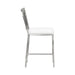 Celina - Counter Height Open Back Metal Barstool With Faux Leather Seat - White