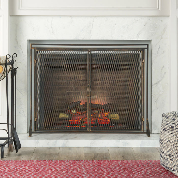 Samantha - Iron Fireplace Screen 2 Door Design