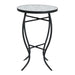 Outdoor Round Side Table With Mosaic Style Top And Curved Iron Legs
