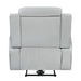 Elonzo - Power Motion Recliner With LED, Power Headrest & Speaker - Light Gray