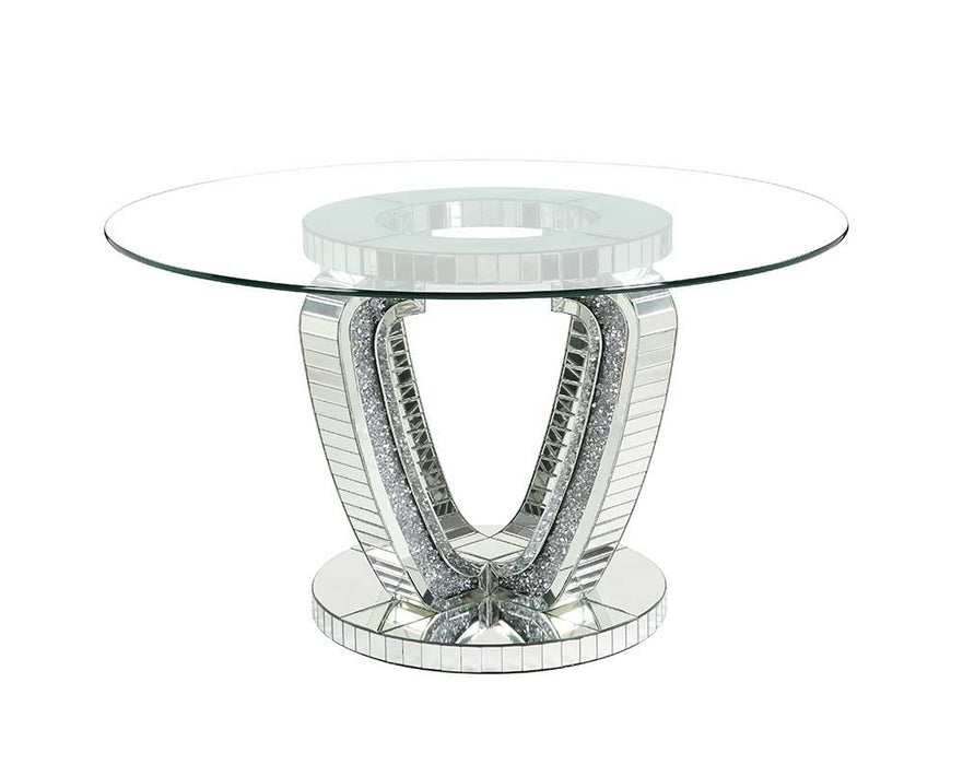 Noralie - Dining Table - Mirrored & Faux Diamonds