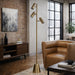 Lumina - Floor Lamp With Rotary Switch Triple Spots Cone Base - Gold