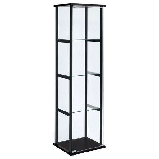 Cyclamen - 4-Shelf Glass Curio Cabinet - Black And Clear Sacramento Furniture Store Furniture store in Sacramento
