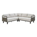 Brampton - 93" Metal Outdoor Sectional With Cushions - Gray / Off White
