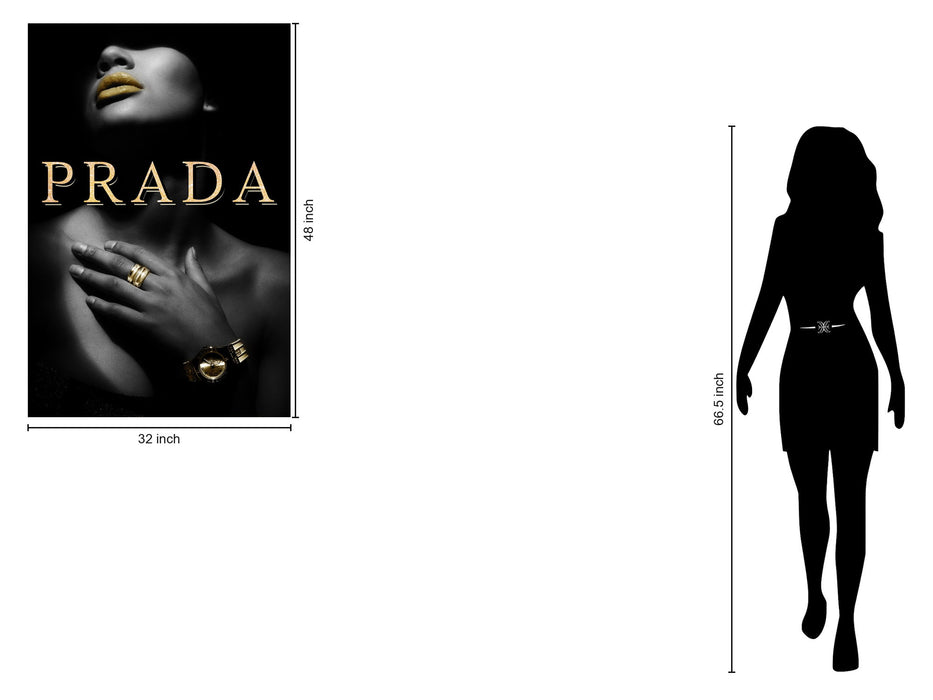 Gilded Shadow Glamour - 32" x 48" Framed Wall Art