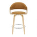 Daxton - Swivel Counter Height Round Back Wood Bar Stool With Faux Leather Seat