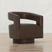 Swivel Accent Chair With Geometric Backrest