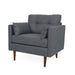 Enchantica - Upholstered Fabric Club Chair With Button Tufted And 2 Accent Pillows