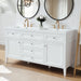 Bathroom Vanity With Double Sink, 3 Drawers, 2 Doors, Adjustable Shelves, Freestanding - White