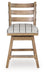 Ridgester - Upholstered Swivel Barstool (Set of 2) - Light Brown