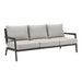 Avila - Outdoor Sofa With Woven Rattan Details Aluminum Frame And Cushions - Dark Bronze / Silver Ash