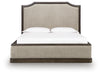 Wickenger - King Upholstered Panel Bed - Dark Brown