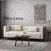 Contemporary Mid-Century Charm 3 Seater Sofa With Button Tufted Waffle Stitching