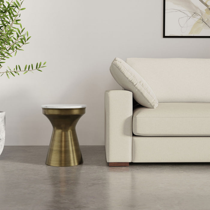 Raquel - Side Table - Antique Brass / White