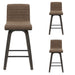Vienna - 35.5" Swivel Counter Height Square Back Wood Bar Stool With Faux Leather Seat