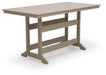 Seacliff Beach - Rectangular Counter Height Dining Table With Umbrella Option - Medium Brown