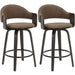 Daxton - Swivel Counter Height Round Back Wood Bar Stool With Faux Leather Seat