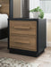 Kozmour - Two Drawer Night Stand - Black / Brown