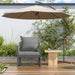 Modern Curved Aluminum Lounge Chair With Stylish Rope Weave Design And Cushioned Comfort For Outdoor