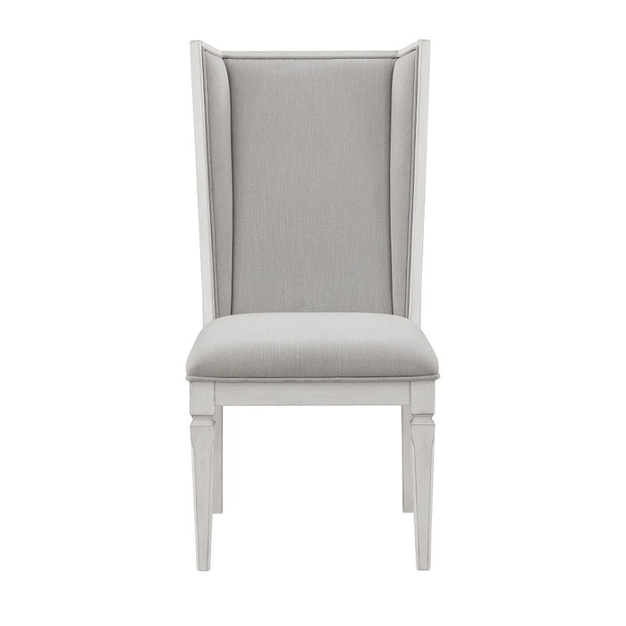 Katia - Hostess Chair Set of 2) - Light Gray Linen & Weathered White
