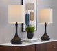 Genie - Contemporary Table Lamp (Set of 2) - Matte Black / Oatmeal