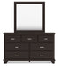 Covetown - Dresser And Mirror - Dark Brown