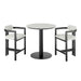 Jazmin - 3-Piece Outdoor Counter Height Bistro Dining Set - White / Black