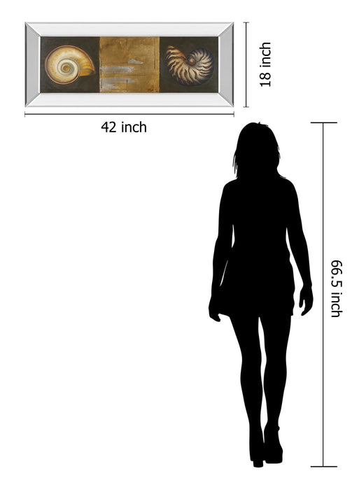 Seashells I By Patricia Pinto - Mirror Framed Print Wall Art - Yellow