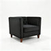 Button Tufted Accent Square Arm Upholstered Chair - Black