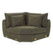 Leighton - Modular Wedge With 4 Pillows - Green Chenille