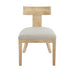 Contemporary Fabric Upholstered Side Dining Chairs Set With Curved Back