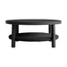 Grand - Aluminum Outdoor Round Conversation Table With Wicker Shelf - Black