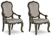 Maylee - Dining Upholstered Arm Chair (Set of 2) - Dark Brown