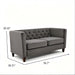 Button Tufted Loveseat, 2 Seater With Square Arm Couch For Living Room