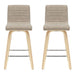 Vienna - 35.5" Swivel Counter Height Square Back Wood Bar Stool With Faux Leather Seat