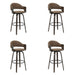 Daxton - Swivel Bar Height Round Back Wood Bar Stool With Faux Leather Seat