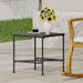 Outdoor Square Side Table With X Shaped Iron Frame - Black