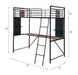 Cordelia - Twin Loft Bed With Desk - Antique Oak, Sandy Black & Dark Bronze Hand-Brushed