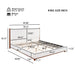 King Upholstered Bed Frame, No Box Spring Needed - Walnut / White