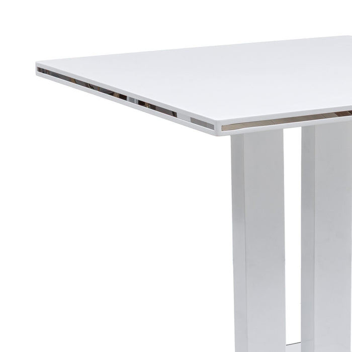 Amanda - Modern Contemporary Square Wood 42" Pedestal Base Dining Table Seats Up To 4 - White