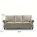 3 Seater Sofa With Nailhead Trim And Turned Legs For Living Room