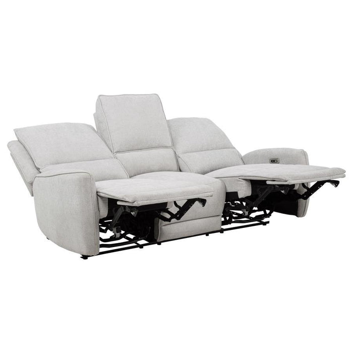 Sylmar - Chenille Upholstered Power Reclining Sofa - Dove Gray