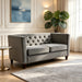Button Tufted Loveseat, 2 Seater With Square Arm Couch For Living Room