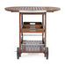 Wood And Aluminum Bar Cart With 2 Shelves - Oak / Silver