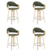 Daxton - Swivel Counter Height Round Back Wood Bar Stool With Faux Leather Seat