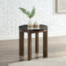 Estella - End Table With Natural Marble Top - Black Top & Walnut