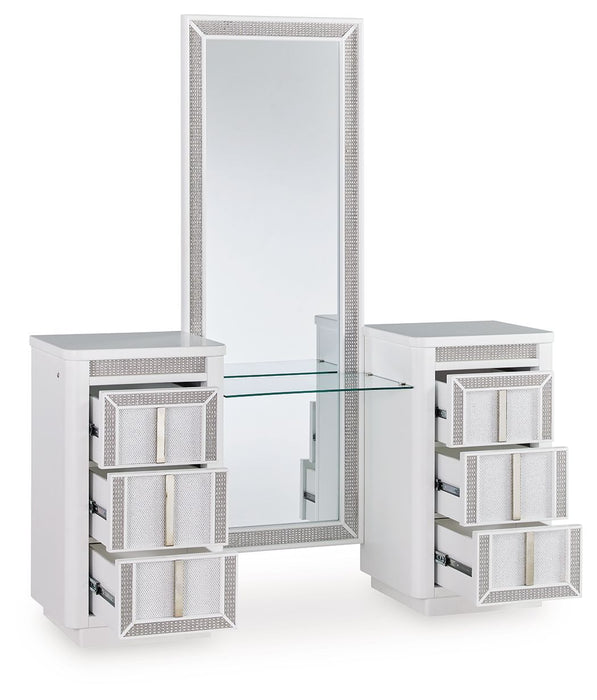 Chalanna - Vanity With Mirror - White