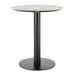 Jazmin - 40" Outdoor Round Sintered Stone Bar Table With Aluminum Pedestal Base - Black / White