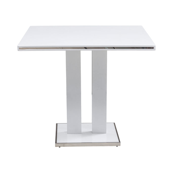 Amanda - Modern Contemporary Square Wood 42" Pedestal Base Dining Table Seats Up To 4 - White