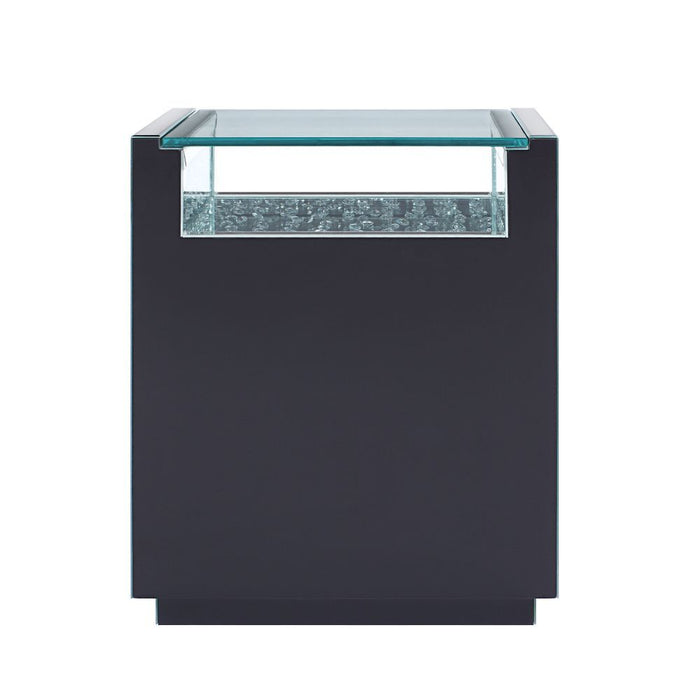 Nysa - 20" X 14" Accent Table - Mirrored & Faux Crystals